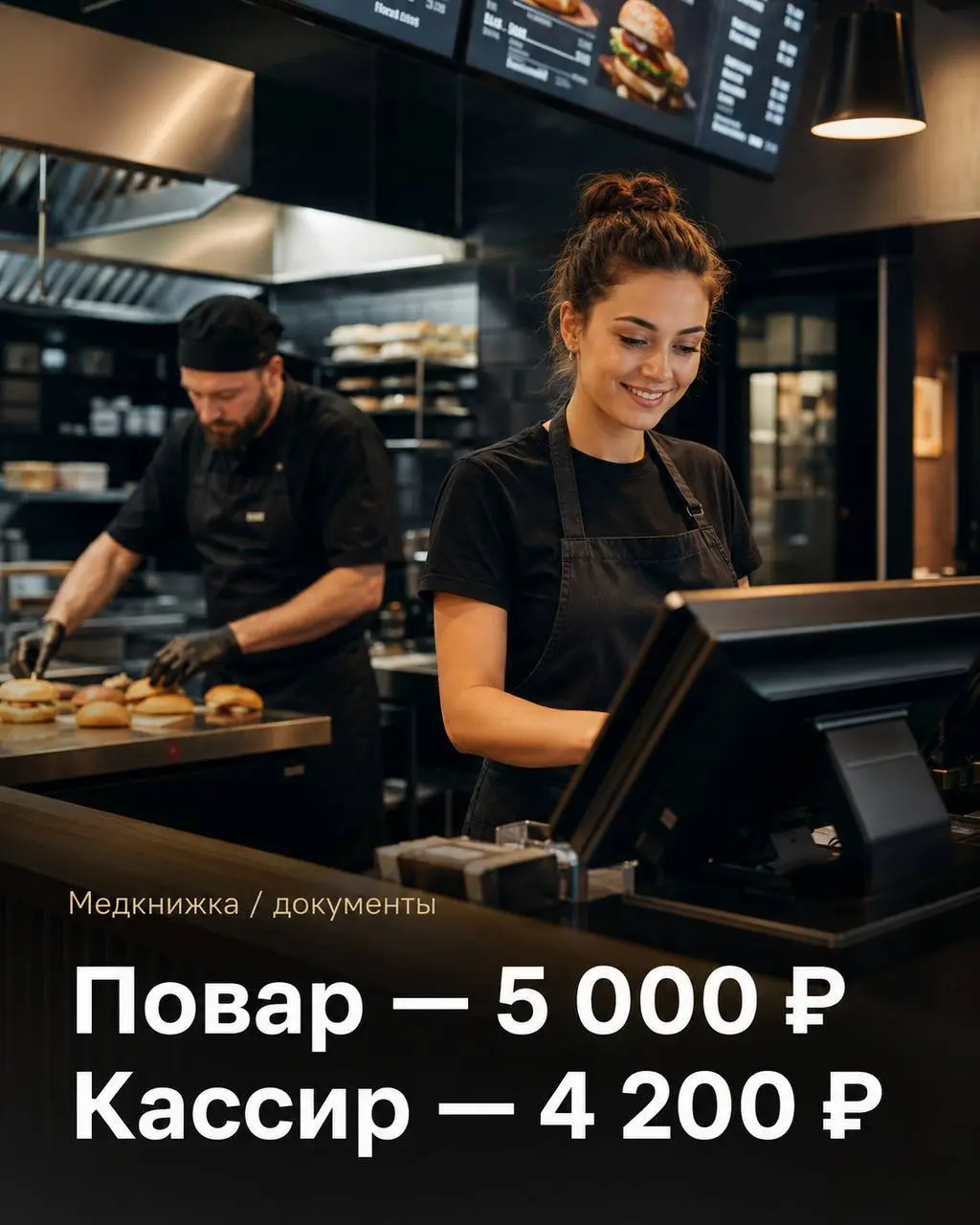 1️⃣ПОВАР,
2️⃣КАССИР
Бургерная Фарш
• Москва, м. ЦСКА, ТЦ Авиапарк, 4 этаж
• Рестораны/Кафе
• @PavelFilippov2
Полное описание вакансии размещено в Телеграм и Макс | Сетка — социальная сеть от hh.ru