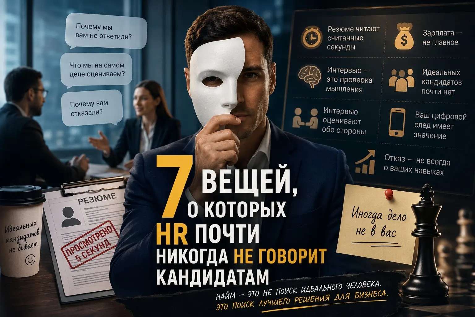 🎭 7 вещей, о которых HR почти никогда не говорит кандидатам | Сетка — социальная сеть от hh.ru