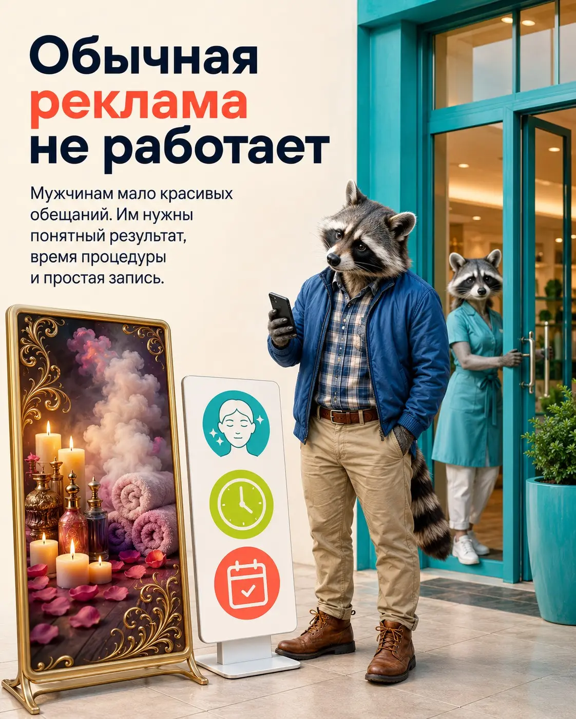 Обычная реклама салона красоты на мужчин не работает | Сетка — социальная сеть от hh.ru