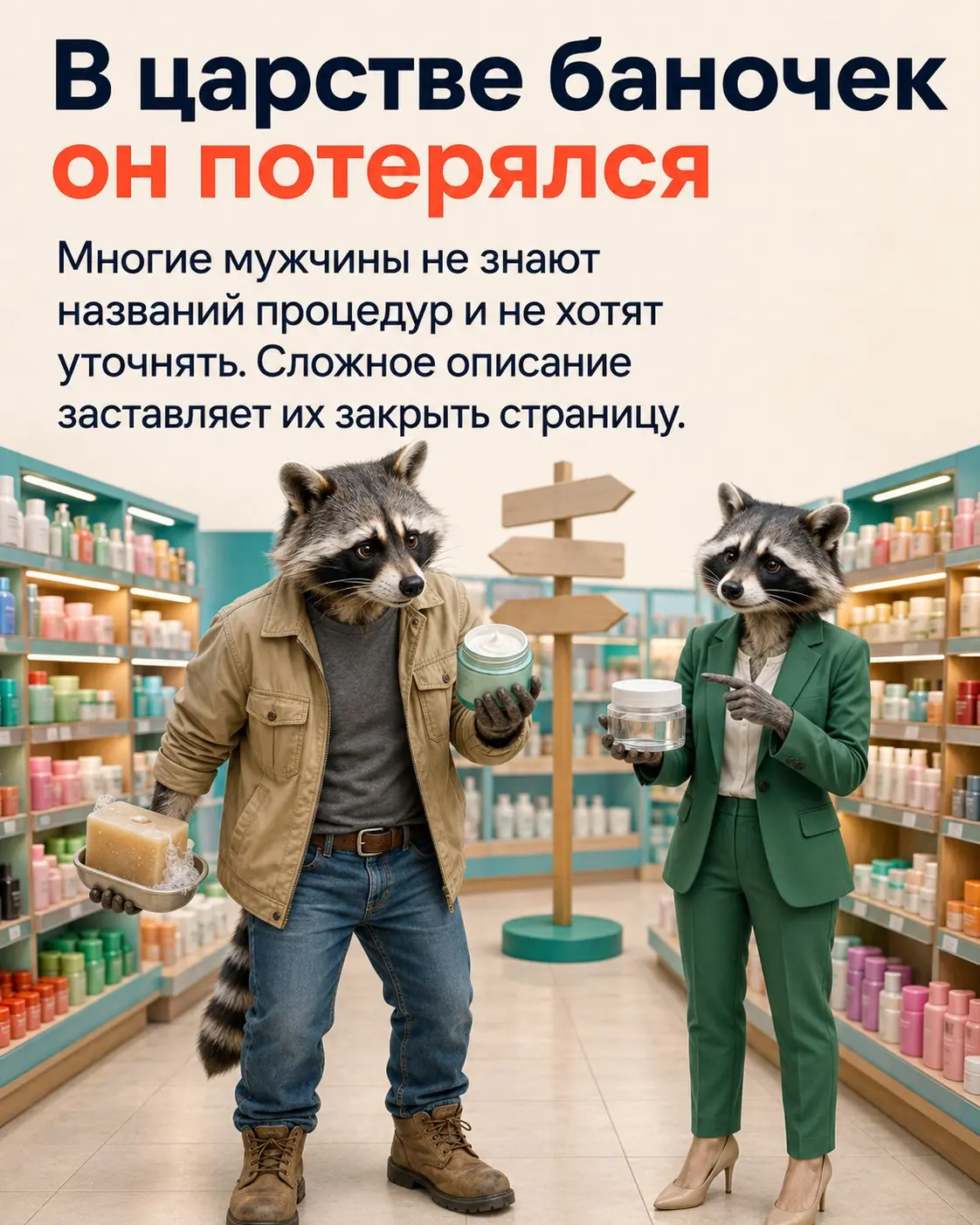 Обычная реклама салона красоты на мужчин не работает | Сетка — социальная сеть от hh.ru