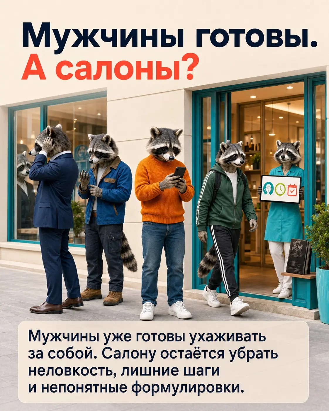 Обычная реклама салона красоты на мужчин не работает | Сетка — социальная сеть от hh.ru