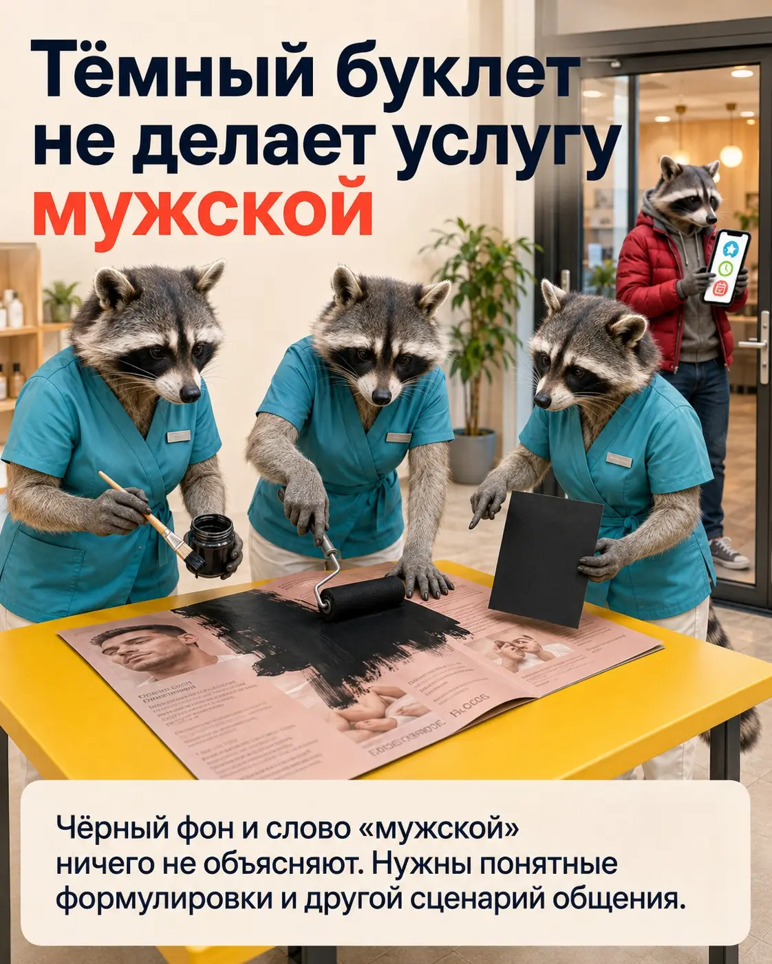 Обычная реклама салона красоты на мужчин не работает | Сетка — социальная сеть от hh.ru
