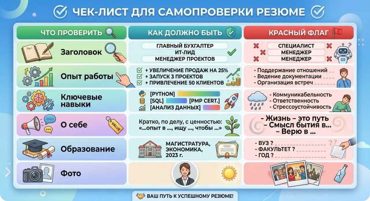 Кстати сделала небольшой Чек-лист. Сохраняйте и применяйте 🙏🏻
#полезное | Сетка — социальная сеть от hh.ru