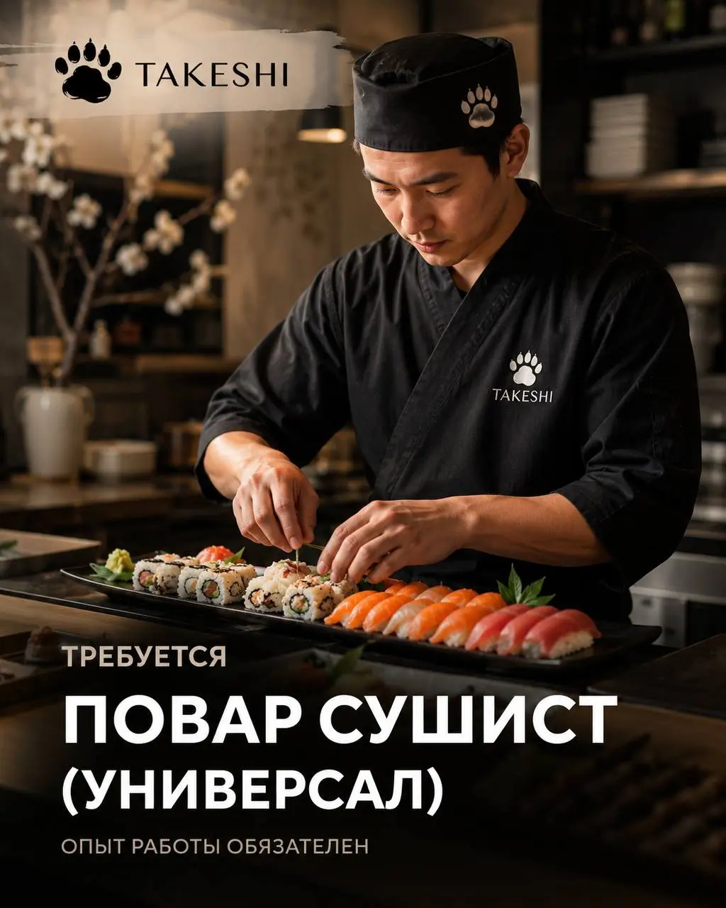 ПОВАР-СУШИСТ (УНИВЕРСАЛ)
От 135 000₽
Takeshi
• Москва, м. Дмитровская
• Рестораны/Кафе
• +79778627752
Полное описание вакансии размещено в Телеграм и Макс | Сетка — социальная сеть от hh.ru