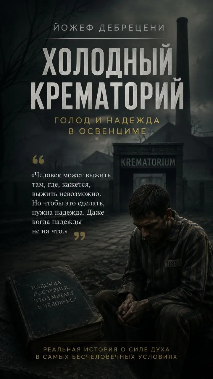 🕯️ Йожеф Дебрецени — «Холодный крематорий»
«Человек может выжить там, где, кажется, выжить невозможно. Но чтобы это сделать, нужна надежда. Даже когда надежды не на что | Сетка — социальная сеть от hh.ru