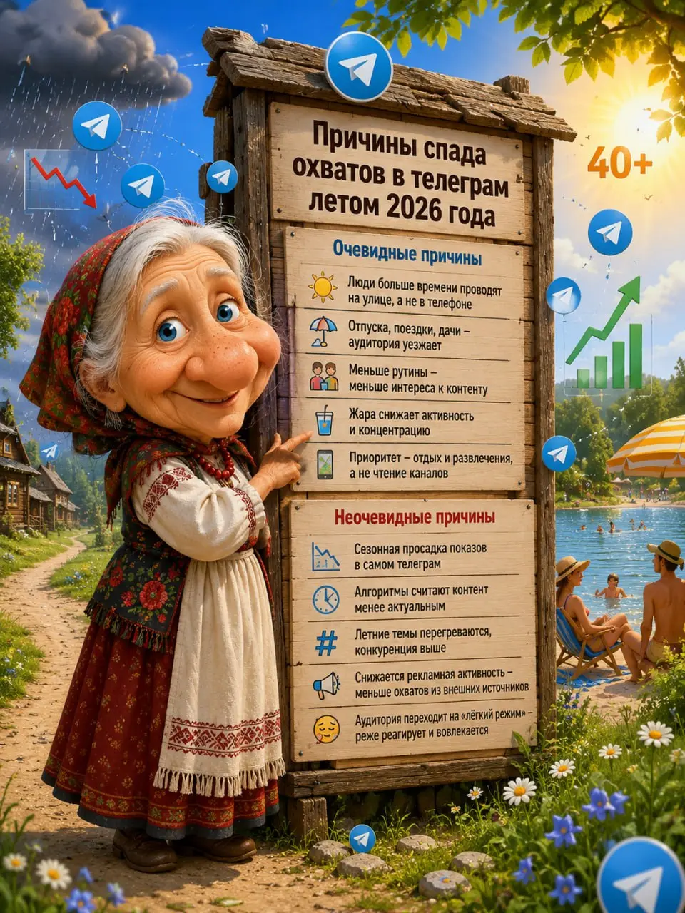 Летом упали охваты в телеграм? Спокойно, вы не одни
Каждое лето похожая история: просмотров становится меньше, реакций тоже, привычные цифры куда-то уползают вниз | Сетка — социальная сеть от hh.ru