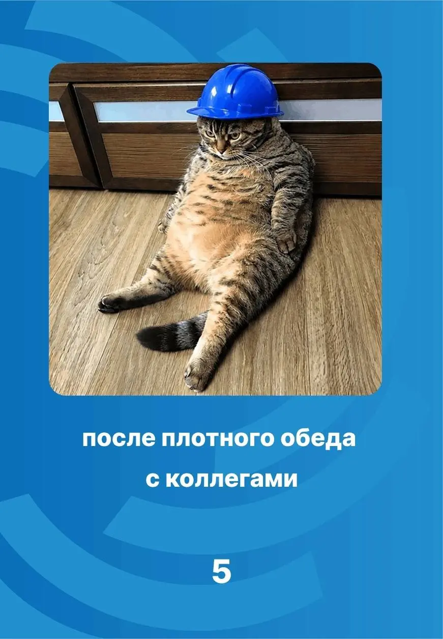 Делитесь своим летним, пятничным настроением в опросе 🔽😊
Выбирайте от 1-6✨ | Сетка — социальная сеть от hh.ru