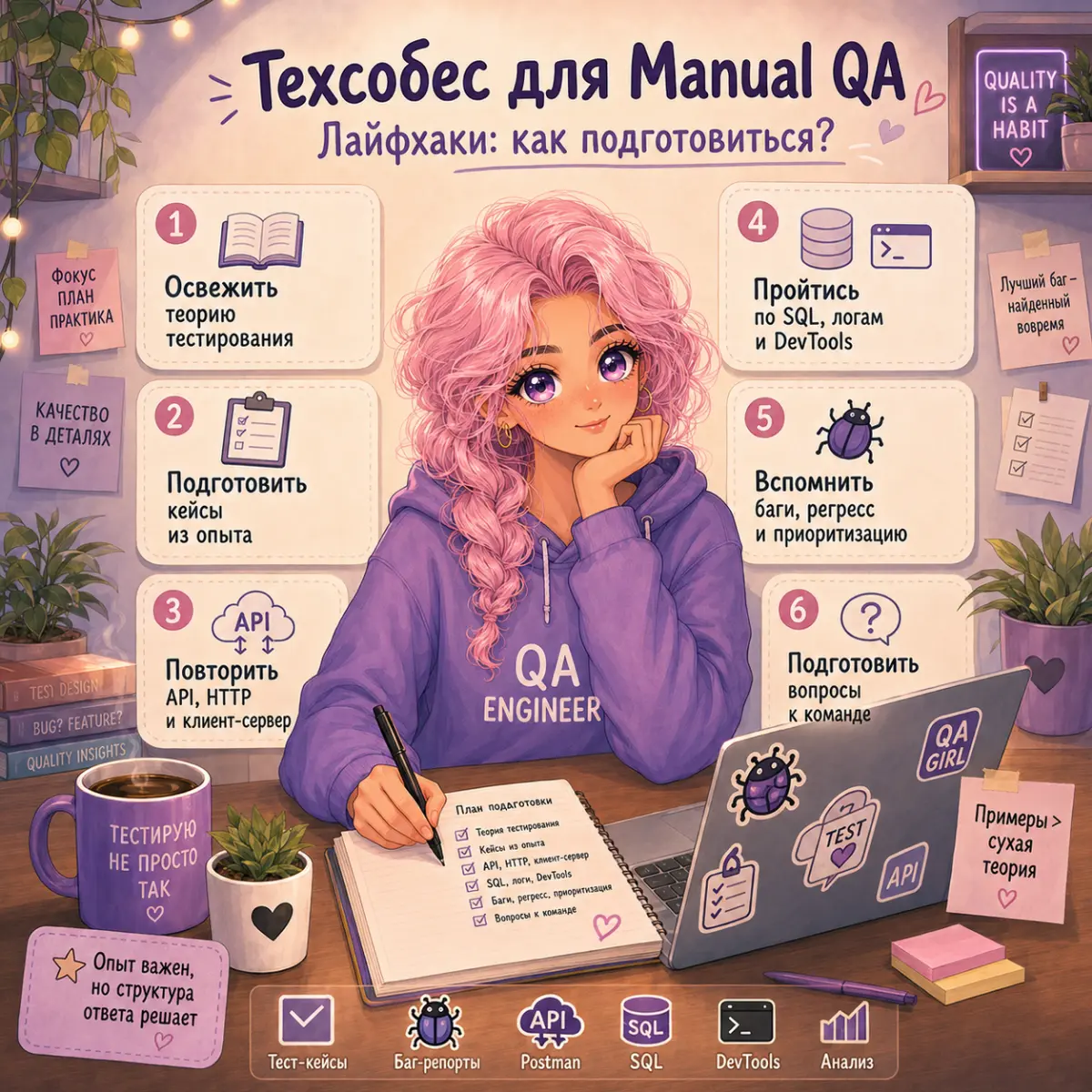 Как подготовиться к техсобесу на Manual QA? | Сетка — социальная сеть от hh.ru
