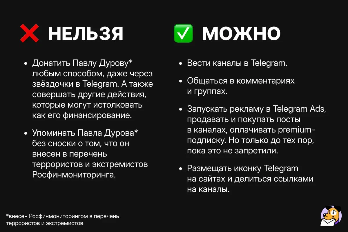 Чего нельзя, а что можно после ситуации с Дуровым*
Поговорили с юристами и составили список — в свете последних событий может пригодиться, поэтому сохраняйте себе и делитесь с коллегам | Сетка — социальная сеть от hh.ru