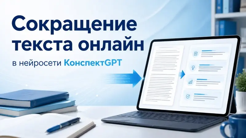 Сокращение текста онлайн в нейросети КонспектGPT | Сетка — социальная сеть от hh.ru