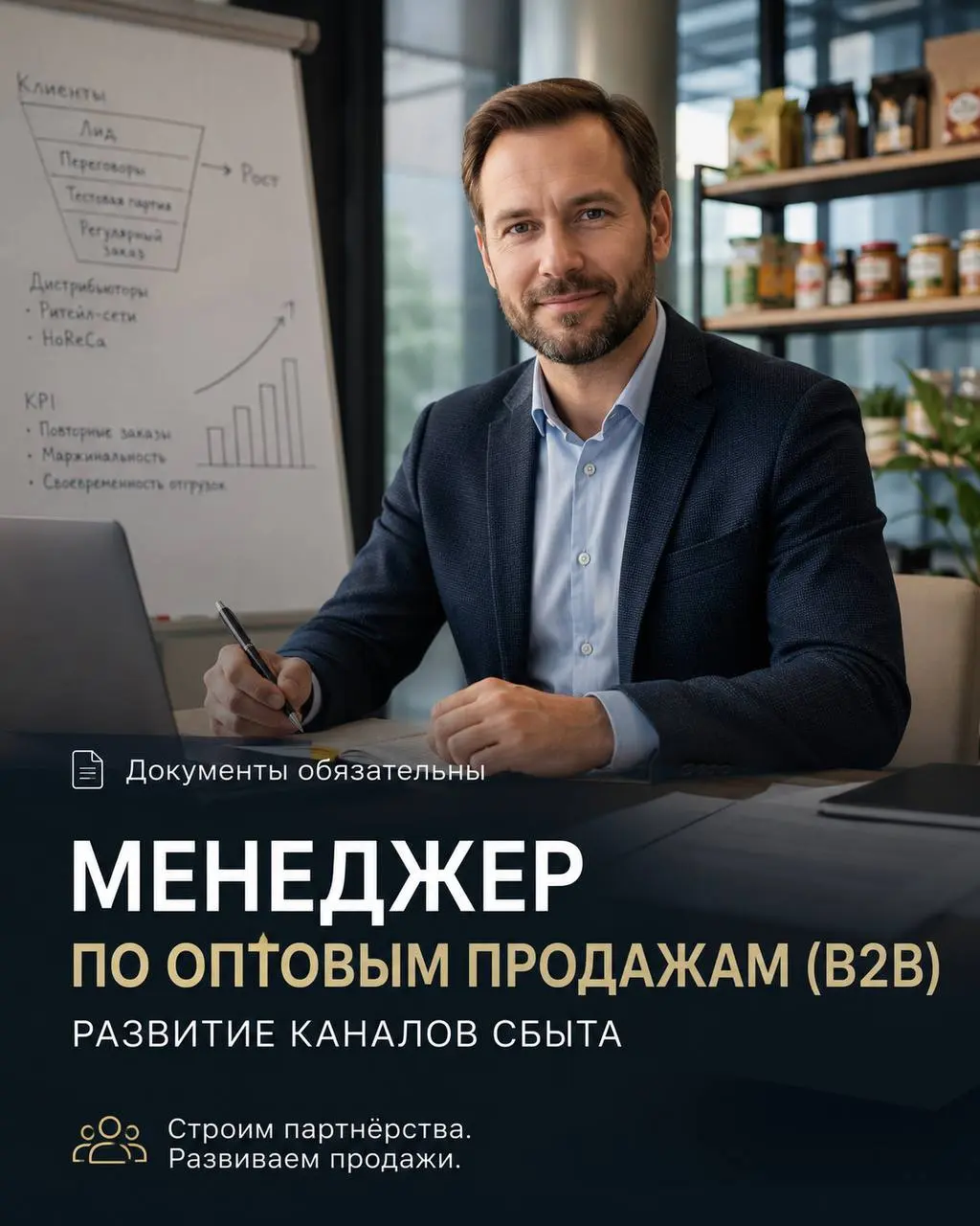МЕНЕДЖЕР ПО ОПТОВЫМ ПРОДАЖАМ (B2B) / РАЗВИТИЕ КАНАЛОВ СБЫТА
От 100 000₽
Прямой работодатель
• Москва
• Продажи
• +79290085899
Полное описание вакансии размещено в Телеграм и Макс | Сетка — социальная сеть от hh.ru