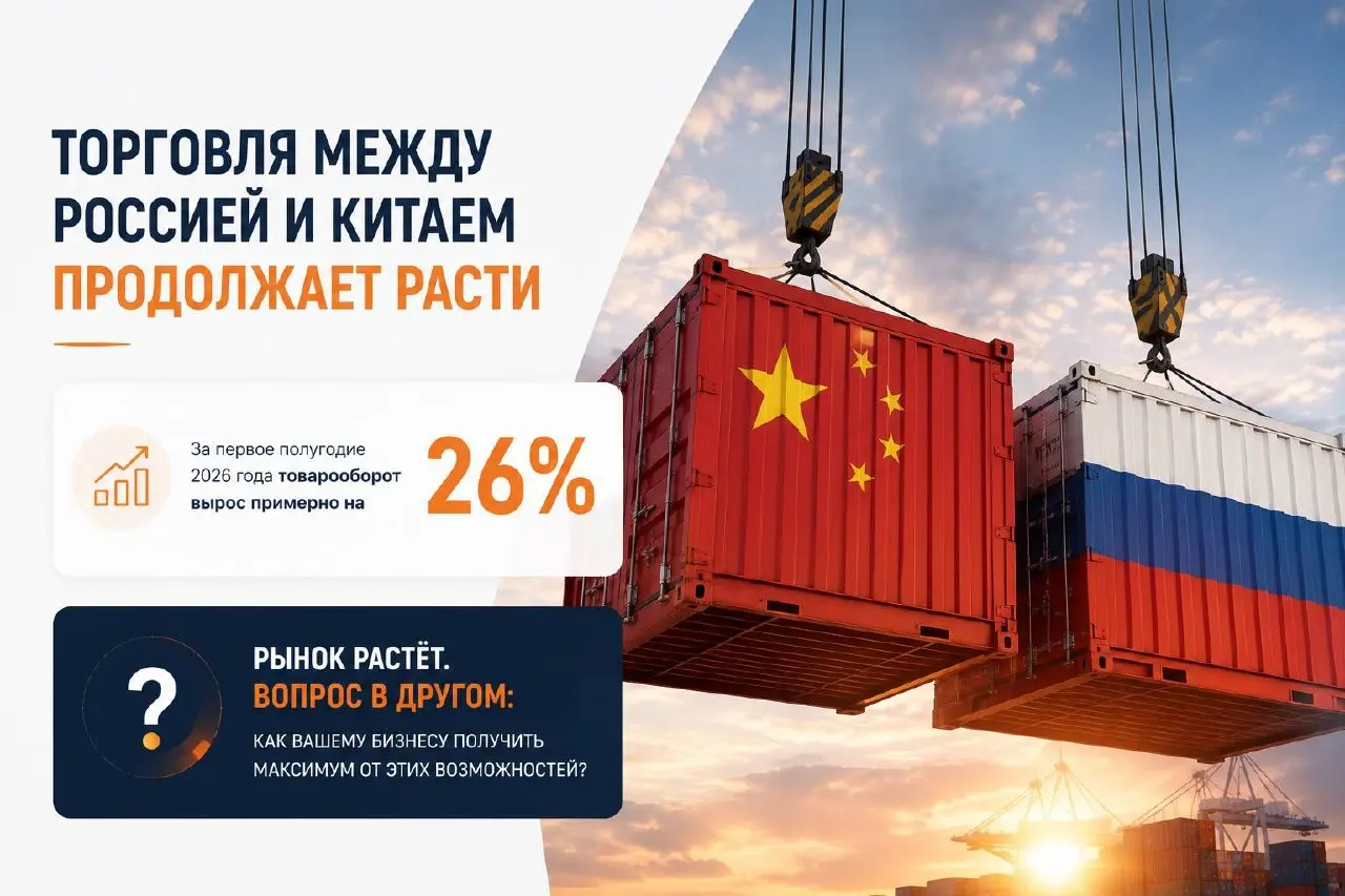 📈 По данным китайской таможни, за первое полугодие 2026 года товарооборот между Россией и Китаем вырос примерно на 26%.
Для бизнеса это означает одно: возможностей становится всё больше | Сетка — социальная сеть от hh.ru