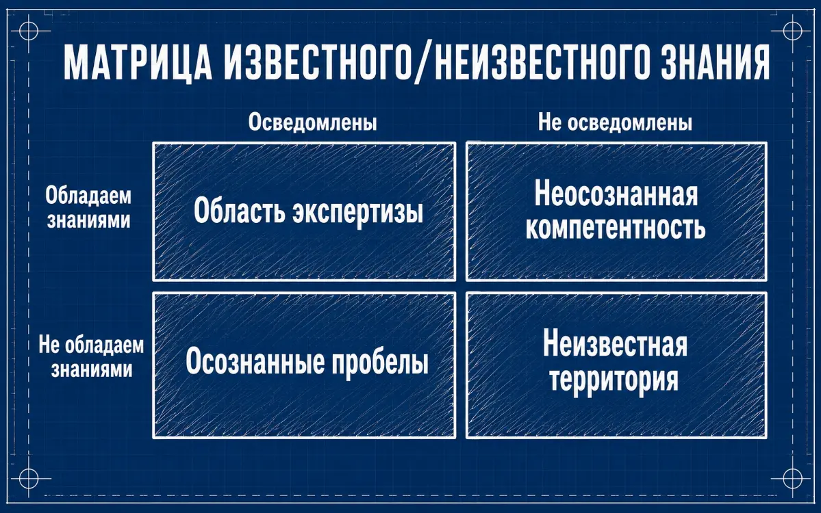 Матрица известного/неизвестного знания | Сетка — социальная сеть от hh.ru