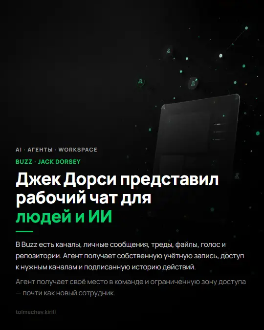 Джек Дорси представил рабочий чат для людей и ИИ | Сетка — социальная сеть от hh.ru