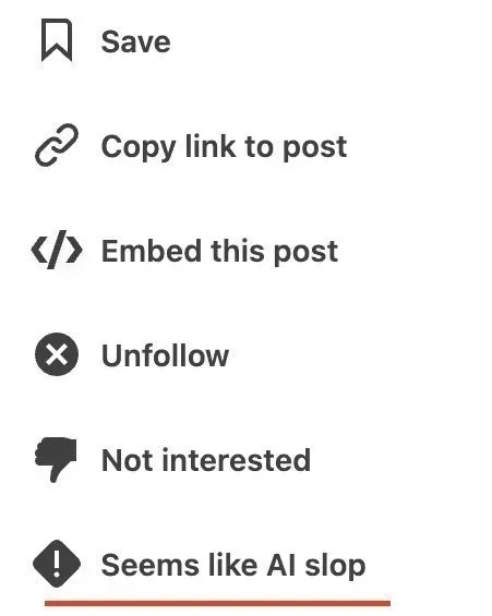 Наконец-то добавили такую кнопку в LinkedIn, а то ленту читать стало просто невозможно. И комментарии к постам тоже. | Сетка — социальная сеть от hh.ru