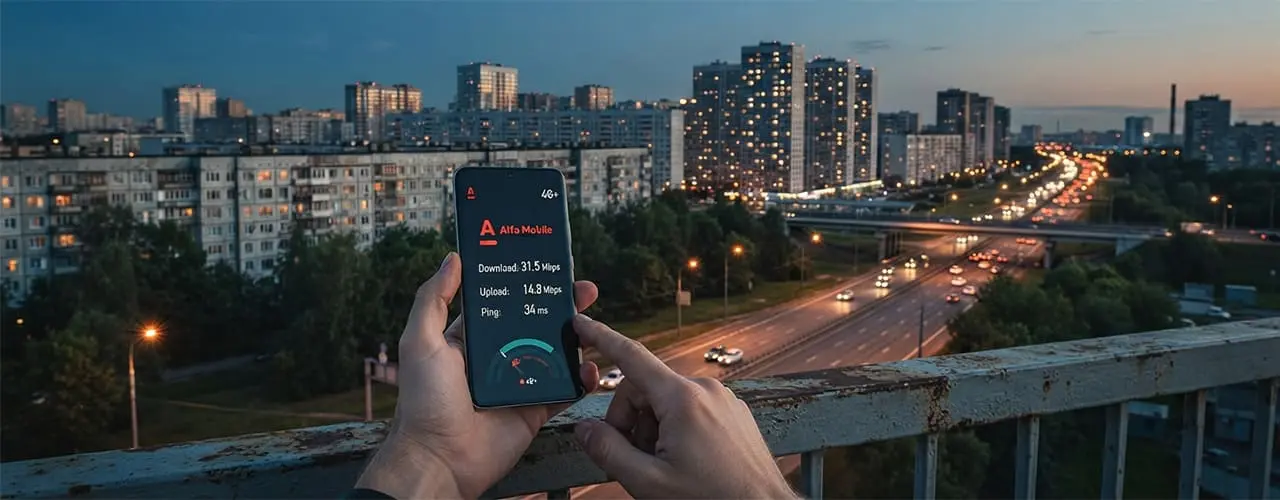 Протестировали Alfa Mobile на окраине СПб: на премиальном тарифе скорость до 32 Мбит/с. VoLTE работает, Wi-Fi Calling пока нет. Отличный выбор для экосистемы Альфа-Банка и поездок в Беларусь! | Сетка — социальная сеть от hh.ru
