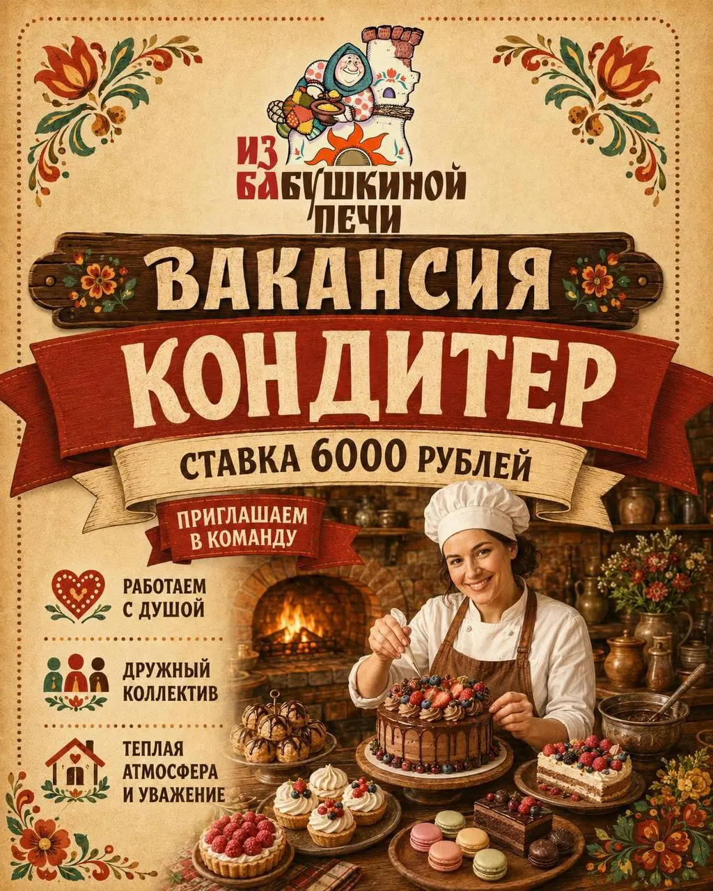 КОНДИТЕР
126 000₽ - 138 000₽
Из Бабушкиной Печи
• Москва, р-н Коммунарка, пр-кт Куприна, д 1 к 1
• Рестораны/Кафе
• +79999831101
Полное описание вакансии размещено в Телеграм и Макс | Сетка — социальная сеть от hh.ru