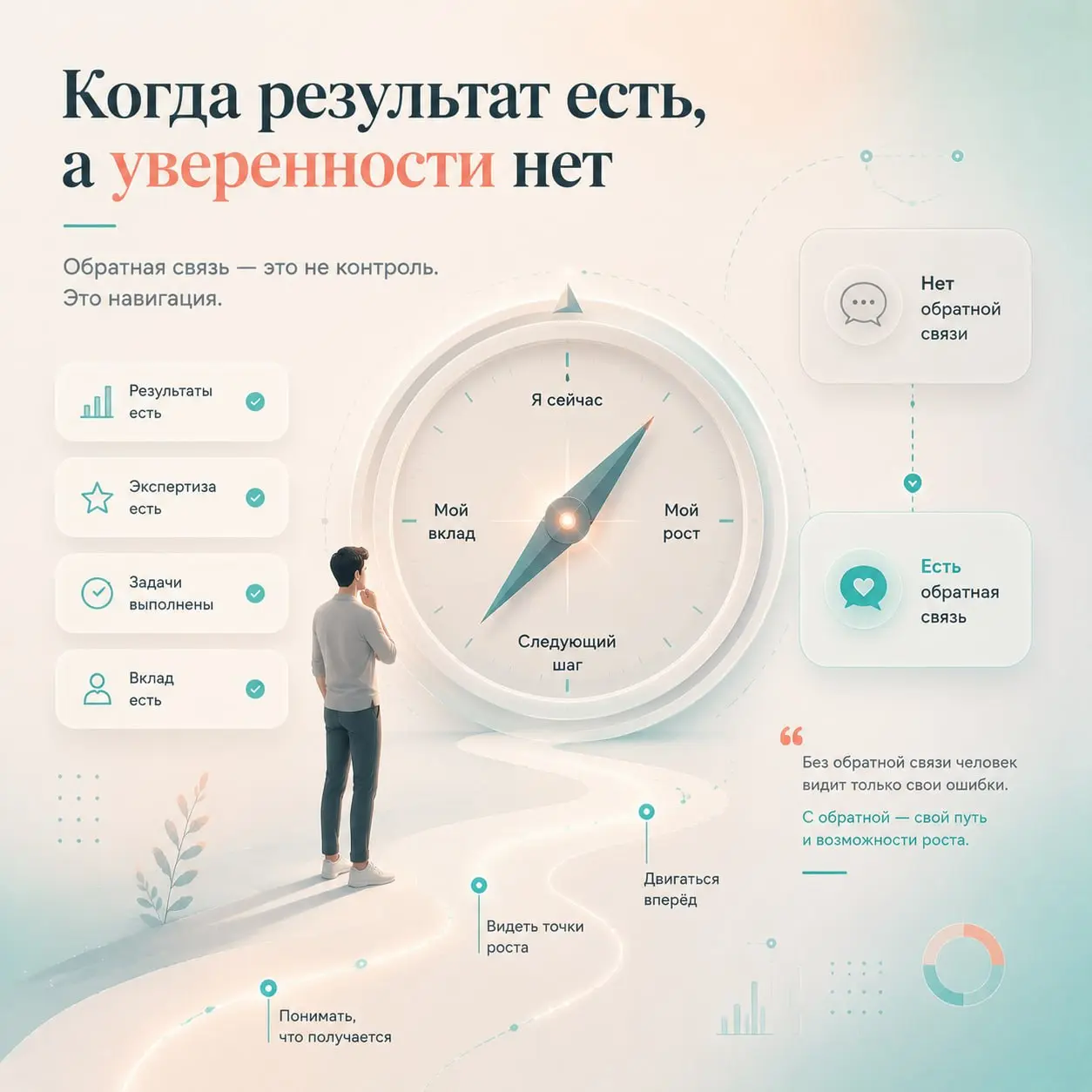 Почему сильные сотрудники начинают сомневаться в себе
Недавно писала о том, почему первый руководитель часто оказывается важнее первой компании | Сетка — социальная сеть от hh.ru