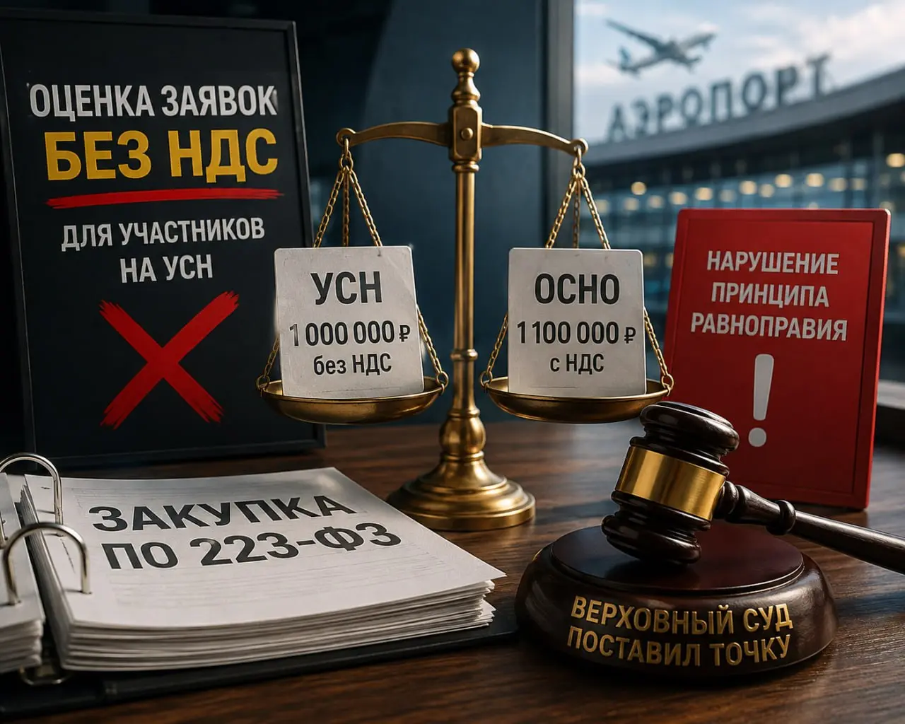 Убрать НДС для сравнения цен? Верховный Суд сказал: так нельзя
Аэропорт «Краснодар» проводил для аэропорта «Сочи» закупку по 223-ФЗ: поставка и монтаж двухсторонних навигационных коробов | Сетка — социальная сеть от hh.ru