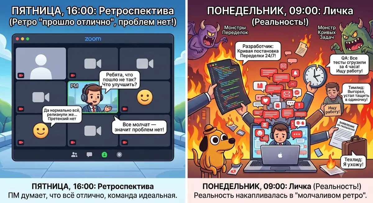 У нас всё отлично, проблем нет. | Сетка — социальная сеть от hh.ru