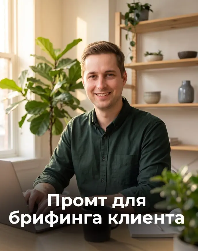✏️ Промпт для брифинга: как за одну встречу вытащить из клиента 80% нужного
Держите промпт, который экономит мне время | Сетка — социальная сеть от hh.ru