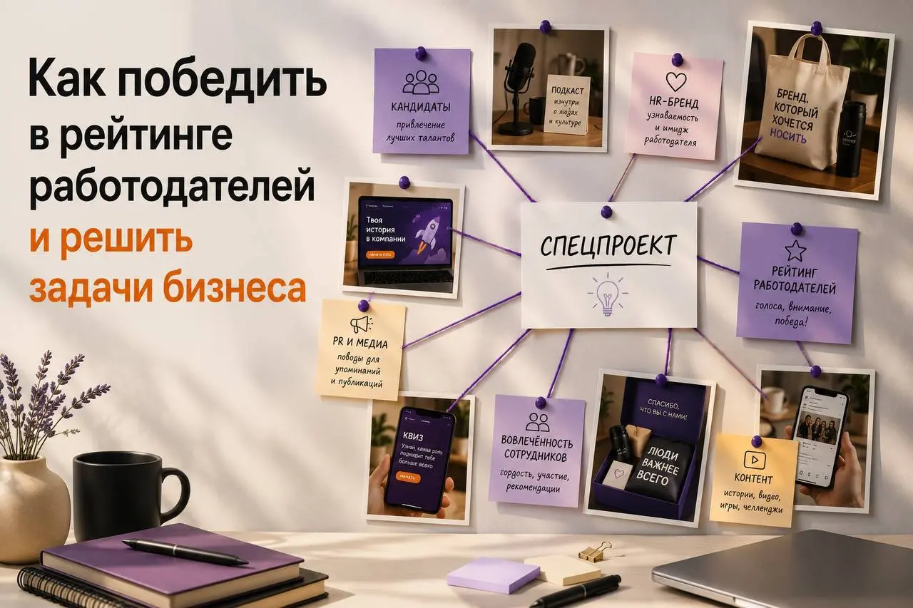 🏆 Как победить в рейтинге работодателей и заодно решить задачи бизнеса?
Каждый год перед стартом рейтинга работодателей компании начинают думать, какой спецпроект запустить 🙁
И очень часто задача звуч... | Сетка — социальная сеть от hh.ru