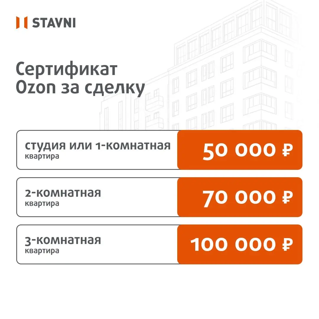 🎁 Сертификаты Ozon для агентов
В августе в STAVNI Обводный — конкурс для агентов: получите сертификат Ozon за проведенную сделку | Сетка — социальная сеть от hh.ru
