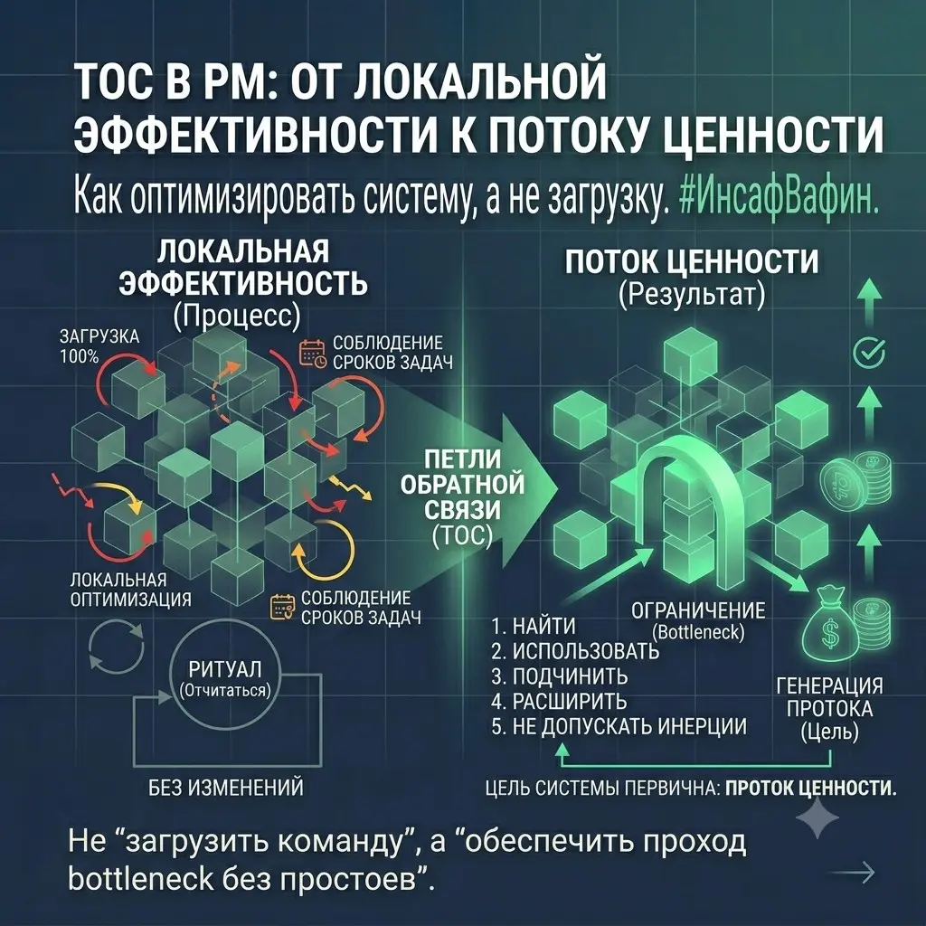 TOC в PM: от локальной эффективности к потоку ценности | Сетка — социальная сеть от hh.ru