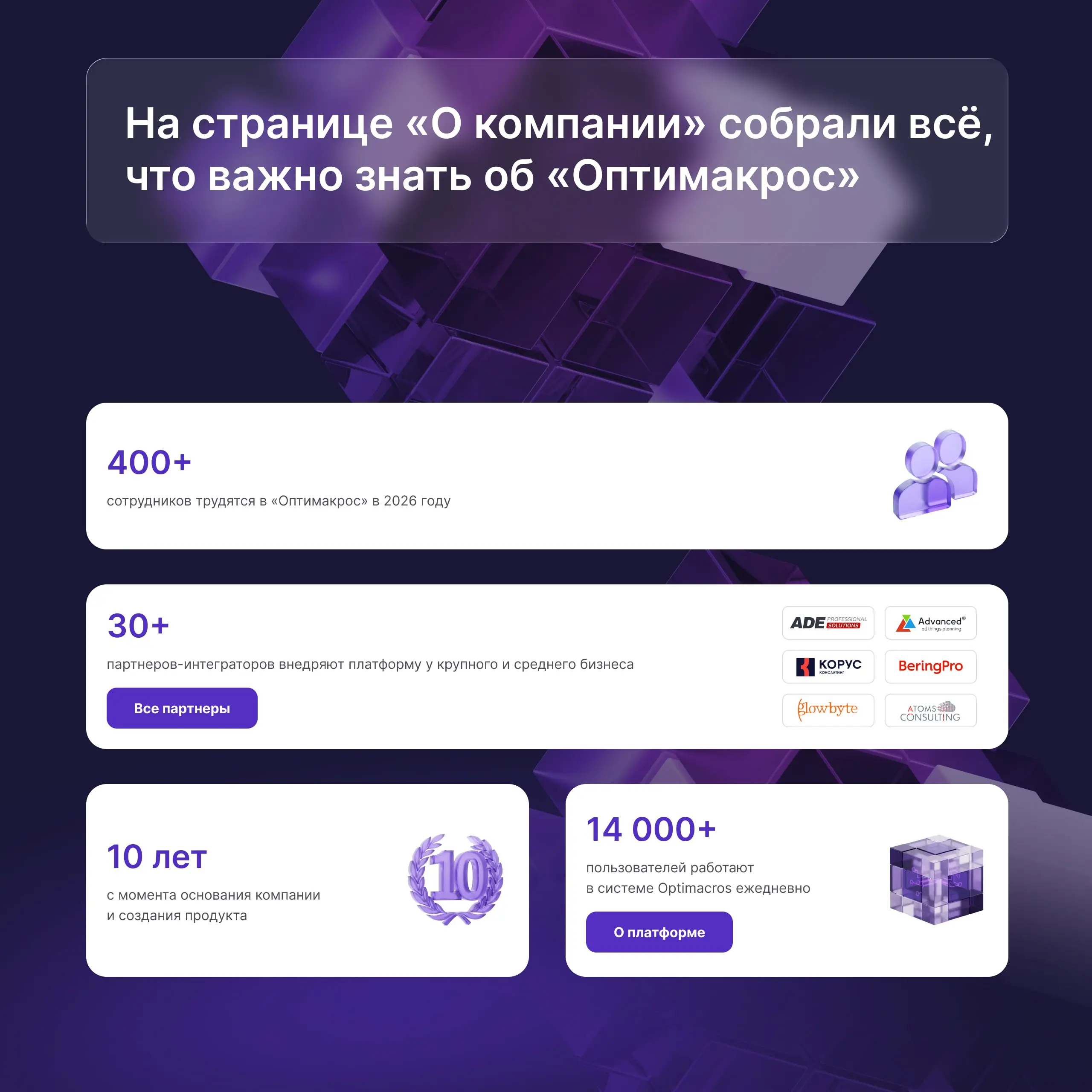 🍃 Свежие, как летний ветерок, обновления на сайте Optimacros
Сайт Optimacros стал еще удобнее: обновили ключевые разделы, чтобы вы быстрее находили нужную информацию | Сетка — социальная сеть от hh.ru