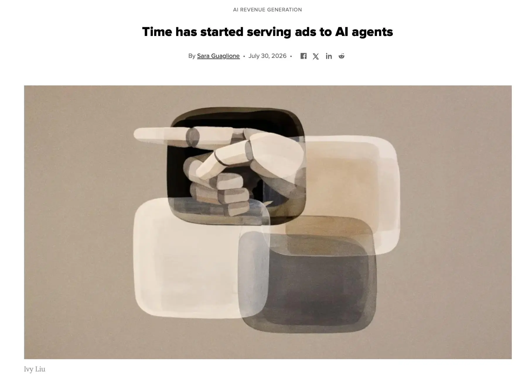 Журнал Time теперь показывает рекламу нейросетям
Их сайт посещает больше ботов чем живых людей | Сетка — социальная сеть от hh.ru
