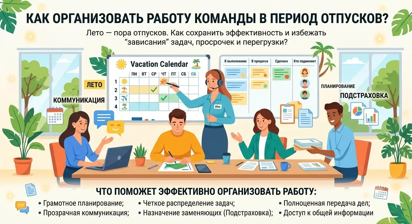 Как организовать работу команды в период отпусков? | Сетка — социальная сеть от hh.ru