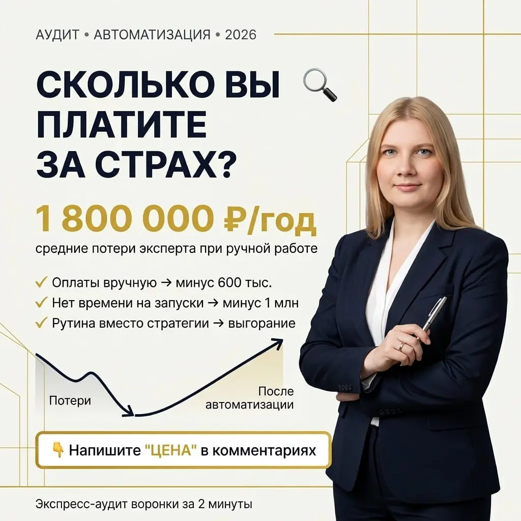 Сколько вы платите за страх перед автоматизацией? 💸
Я посчитала. За 5 лет работы у моих клиентов суммарные потери от "нерешительности" составили более 12 миллионов рублей | Сетка — социальная сеть от hh.ru