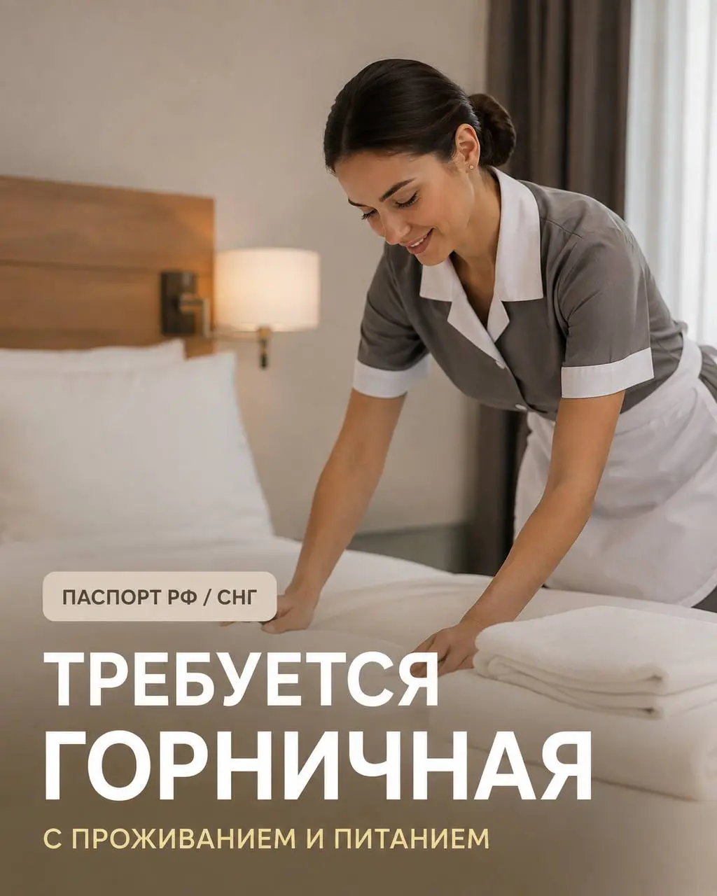 ГОРНИЧНАЯ
От 80 000₽
База отдыха
• Москва
• Гостиничный бизнес
• +7 916 595-22-45
Полное описание вакансии размещено в Телеграм и Макс. Переходите по ссылке в закрепленном сообщении | Сетка — социальная сеть от hh.ru