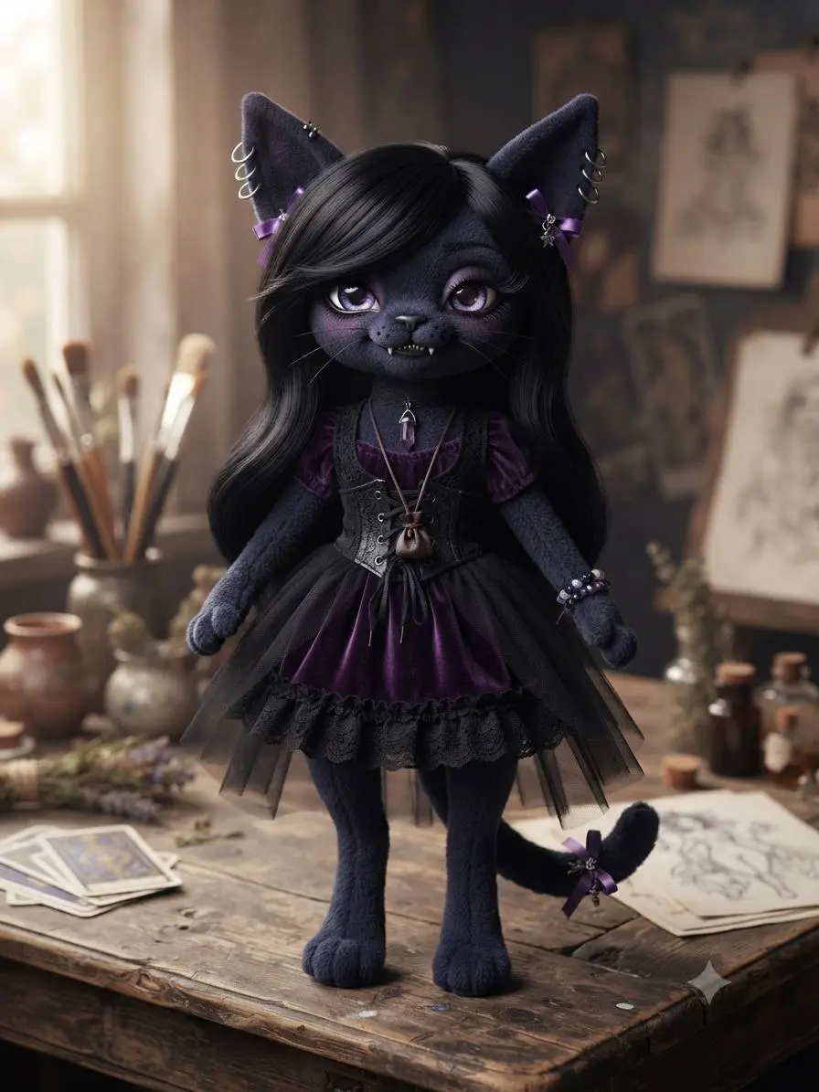 Остановилась на вот таком концепте кошечки-игрушечки 🖤 В этом варианте мне больше всего понравилось телосложение | Сетка — социальная сеть от hh.ru