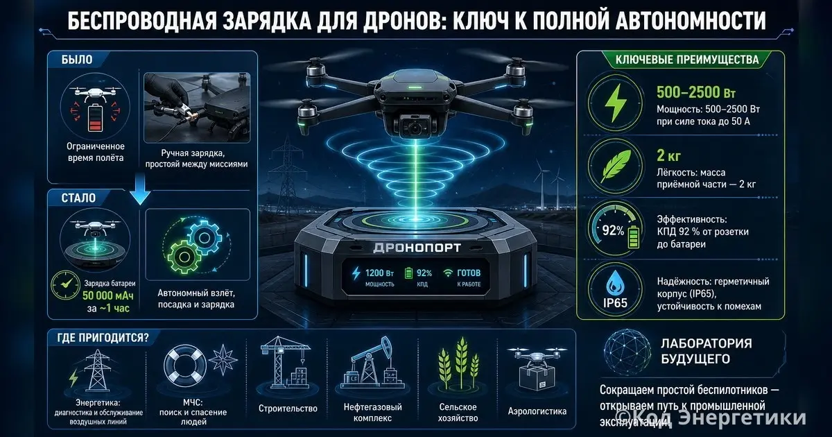 Беспроводная зарядка для дронов: шаг к полной автономности | Сетка — социальная сеть от hh.ru