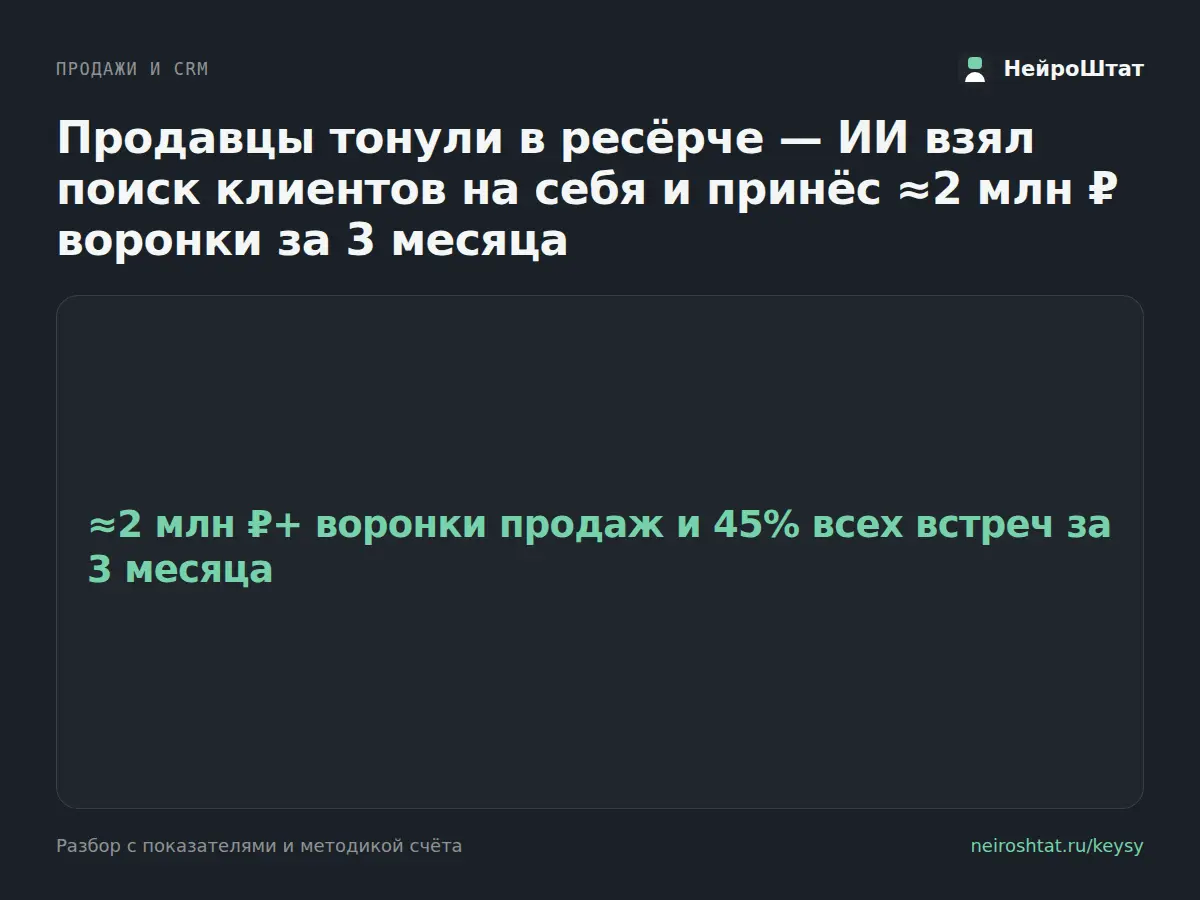 Продавцы тонули в ресёрче — агент дал 2 млн ₽ воронки | Сетка — социальная сеть от hh.ru