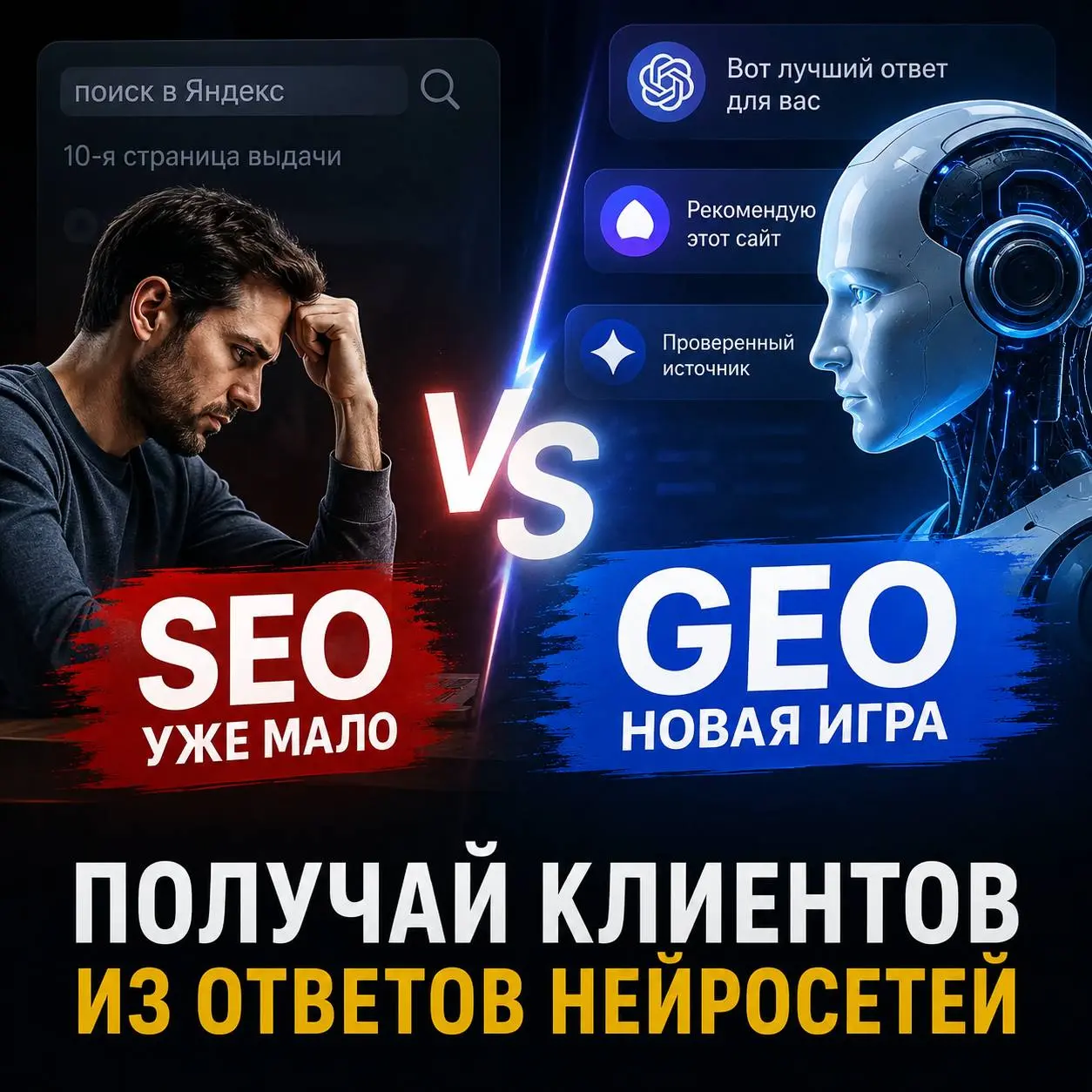 🚀 Пока большинство продолжает бороться за ТОП в Яндексе, ваши будущие клиенты уже спрашивают ChatGPT, Алису, Gemini и другие ИИ.
Это уже не будущее — это происходит прямо сейчас | Сетка — социальная сеть от hh.ru