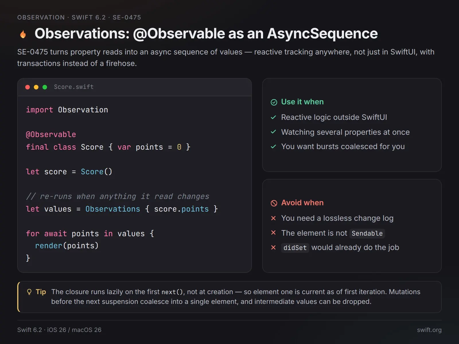Observations: @Observable как AsyncSequence 🫡 | Сетка — социальная сеть от hh.ru