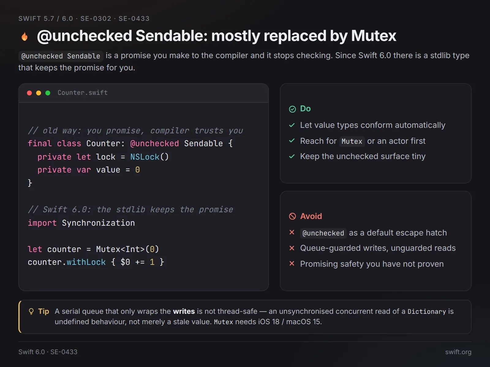 @unchecked Sendable: его в основном заменил Mutex 🔎 | Сетка — социальная сеть от hh.ru
