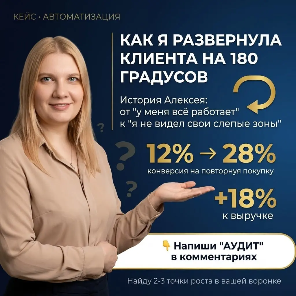 Как я развернула клиента на 180 градусов 🔄
История про владельца школы, который был уверен, что его система работает. Мы провели аудит. И нашли "слепую зону", которая стоила ему 20% прибыли | Сетка — социальная сеть от hh.ru