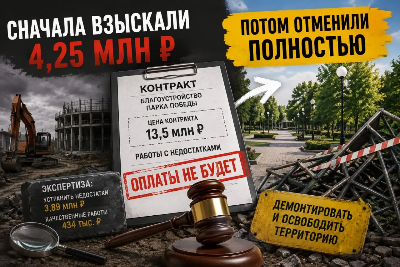 4,25 млн за работы с недостатками. Экспертиза развернула дело на 180 градусов
МКУ «Управление капитального строительства» заключило с ООО «МИРАТЭК» контракт на благоустройство Парка Победы | Сетка — социальная сеть от hh.ru