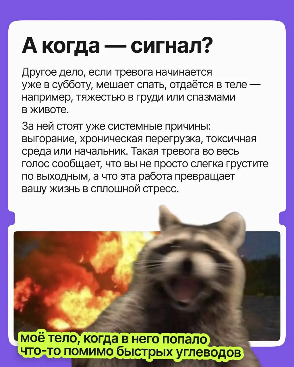 Знакомо ли вам чувство, когда уже в воскресенье вас начинает тошнить из-за грядущей рабочей недели? Выходной ещё не кончился, а голова уже на работе — и настроения как не бывало | Сетка — социальная сеть от hh.ru