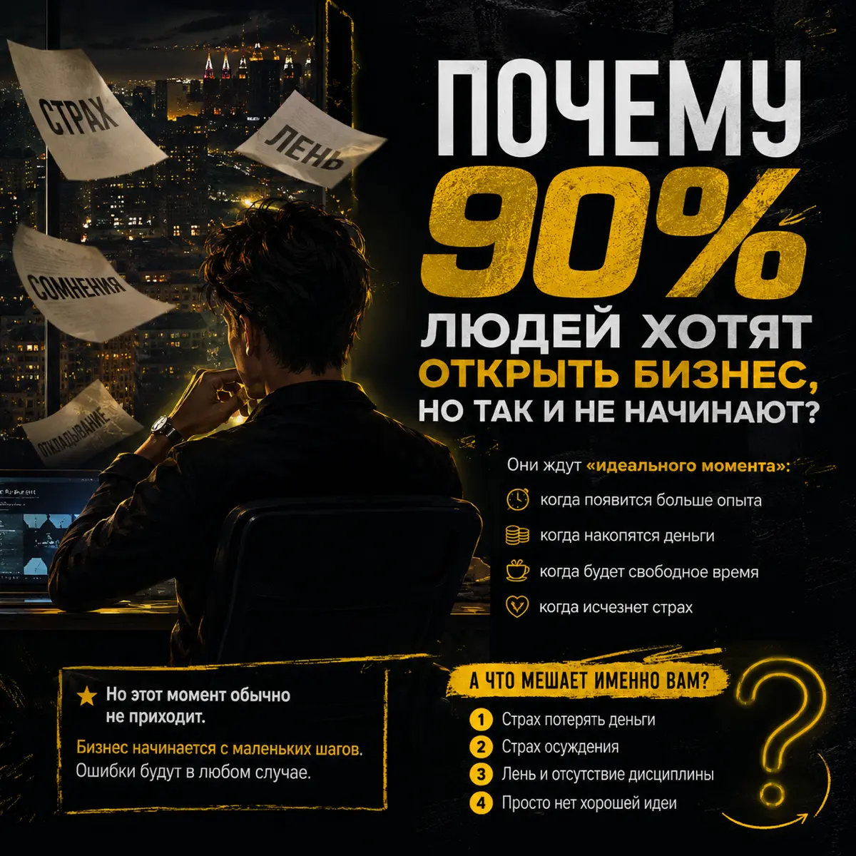 Почему 90% людей хотят открыть бизнес, но так и не начинают? | Сетка — социальная сеть от hh.ru