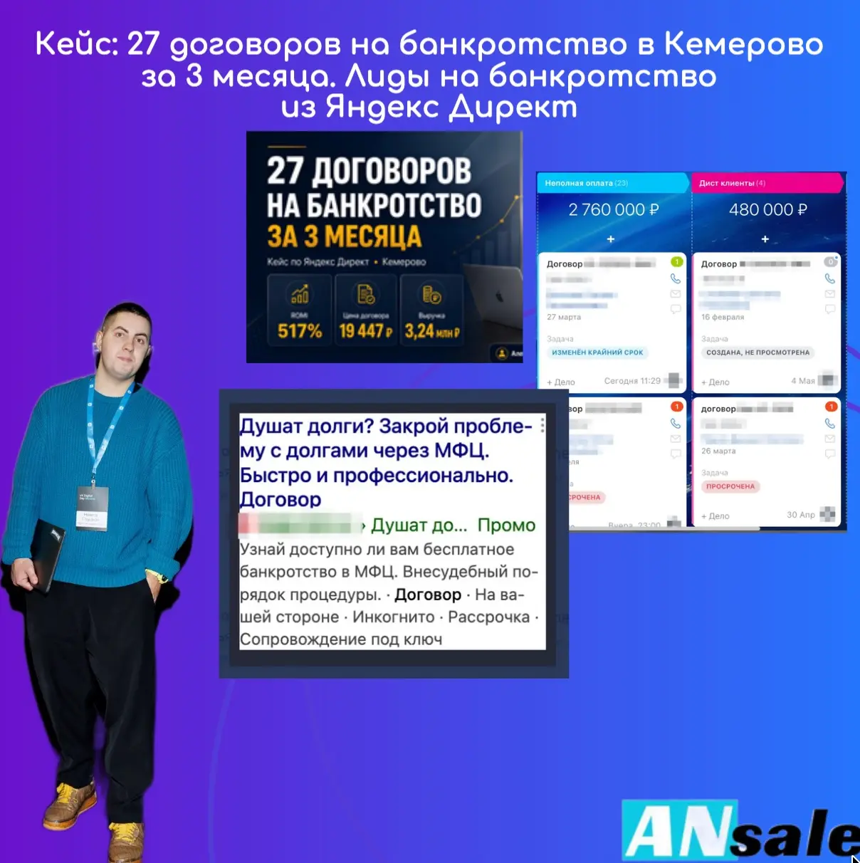 Лиды на банкротство из Яндекс Директ: 27 договоров в Кемеров | Сетка — социальная сеть от hh.ru
