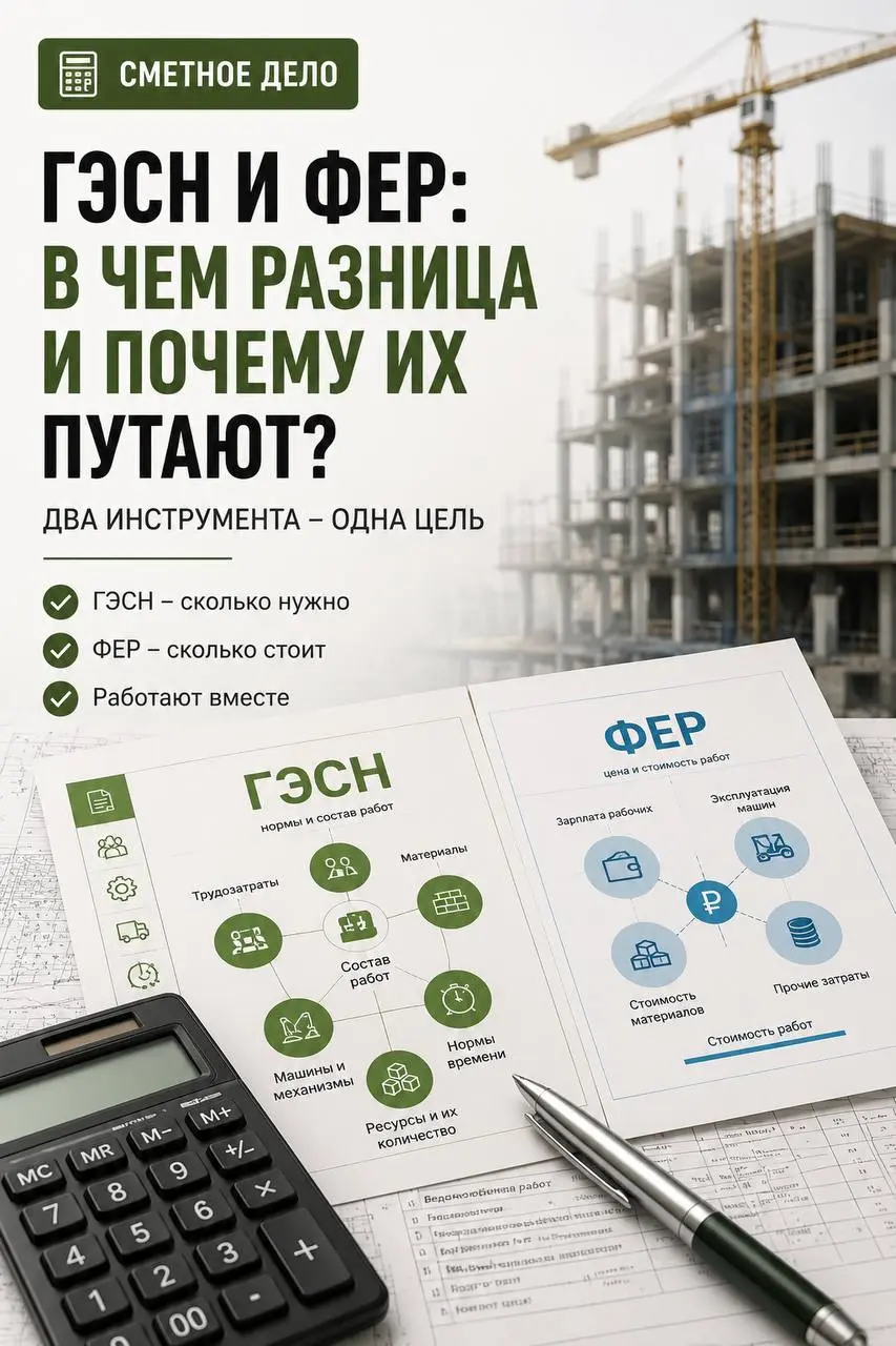 ГЭСН и ФЕР: в чем разница и почему их постоянно путают?
Один из самых частых вопросов начинающих сметчиков звучит так: «Если есть ГЭСН, зачем тогда нужны ФЕР?»
Путаница возникает потому, что оба докум... | Сетка — социальная сеть от hh.ru