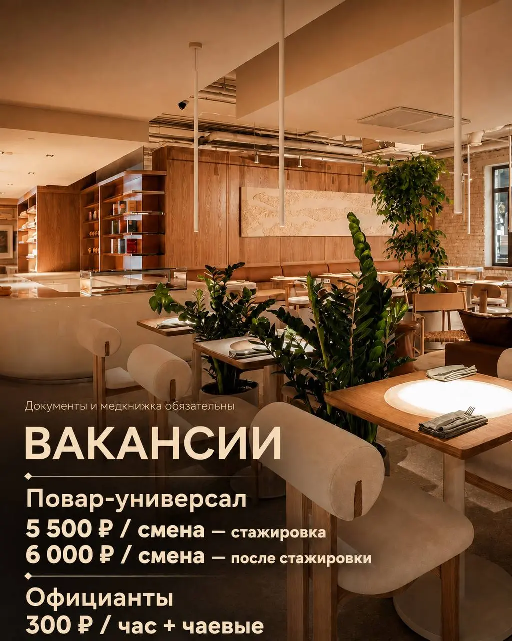 1️⃣ПОВАР-УНИВЕРСАЛ,
2️⃣ОФИЦИАНТ
Прямой работодатель
• Москва, м. Новокузнецкая
• Рестораны/Кафе
• +79253307449
Полное описание вакансии размещено в Телеграм и Макс | Сетка — социальная сеть от hh.ru