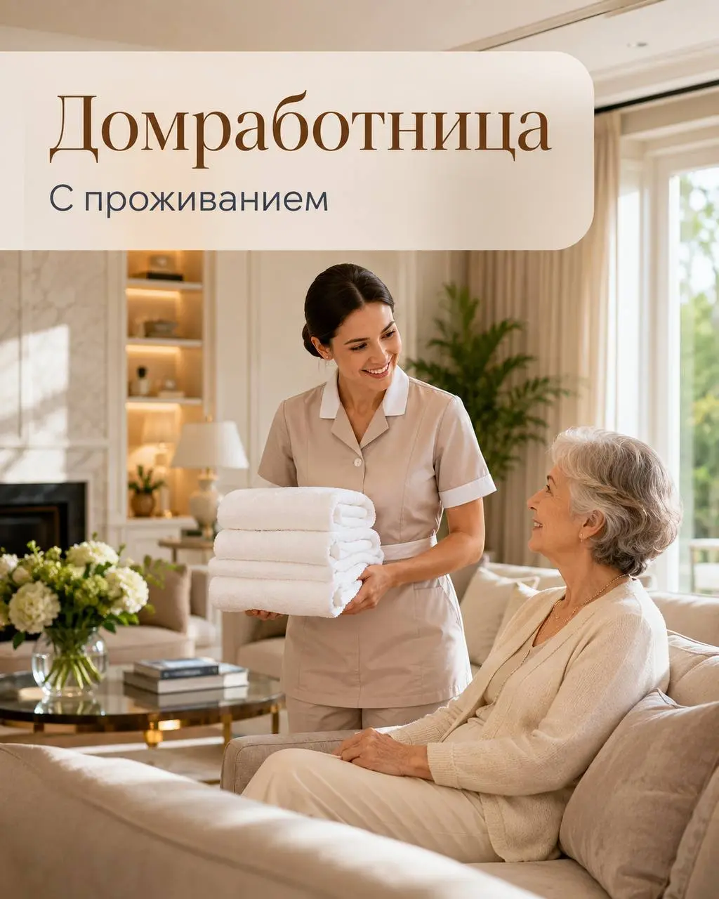ДОМРАБОТНИЦА С ПРОЖИВАНИЕМ
От 100 000₽
Прямой работодатель
• Поселение Воскресенское, деревня Городище, м | Сетка — социальная сеть от hh.ru