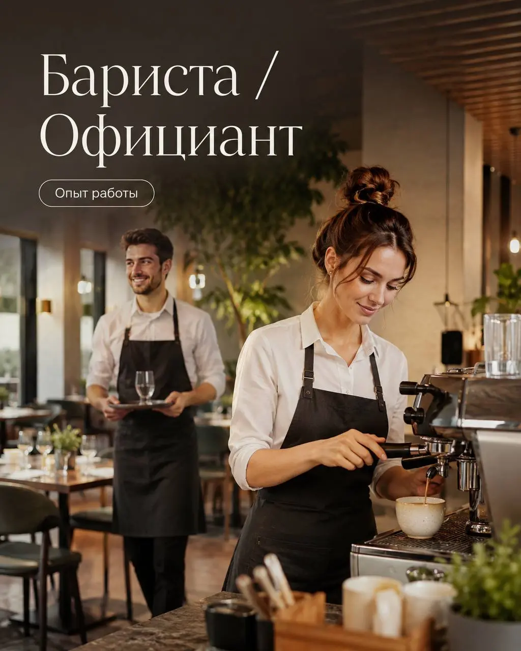 1️⃣БАРИСТА - от 4000₽/смена
2️⃣ОФИЦИАНТ - от 2500₽/смена + 2% от выручки
Тин
• Москва, м. Дмитровская, Новодмитровская, д | Сетка — социальная сеть от hh.ru