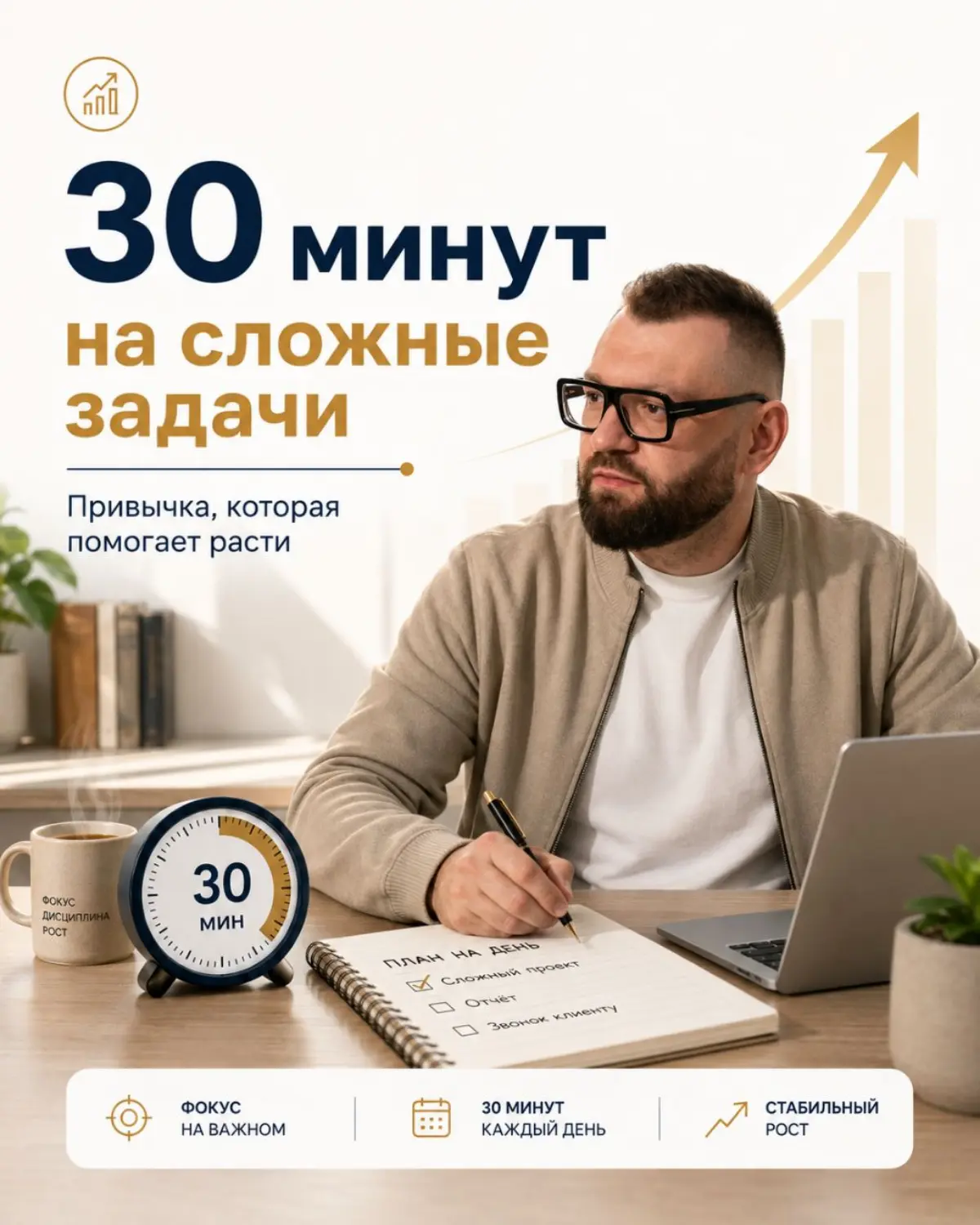 Привычка: утренние 30 минут | Сетка — социальная сеть от hh.ru