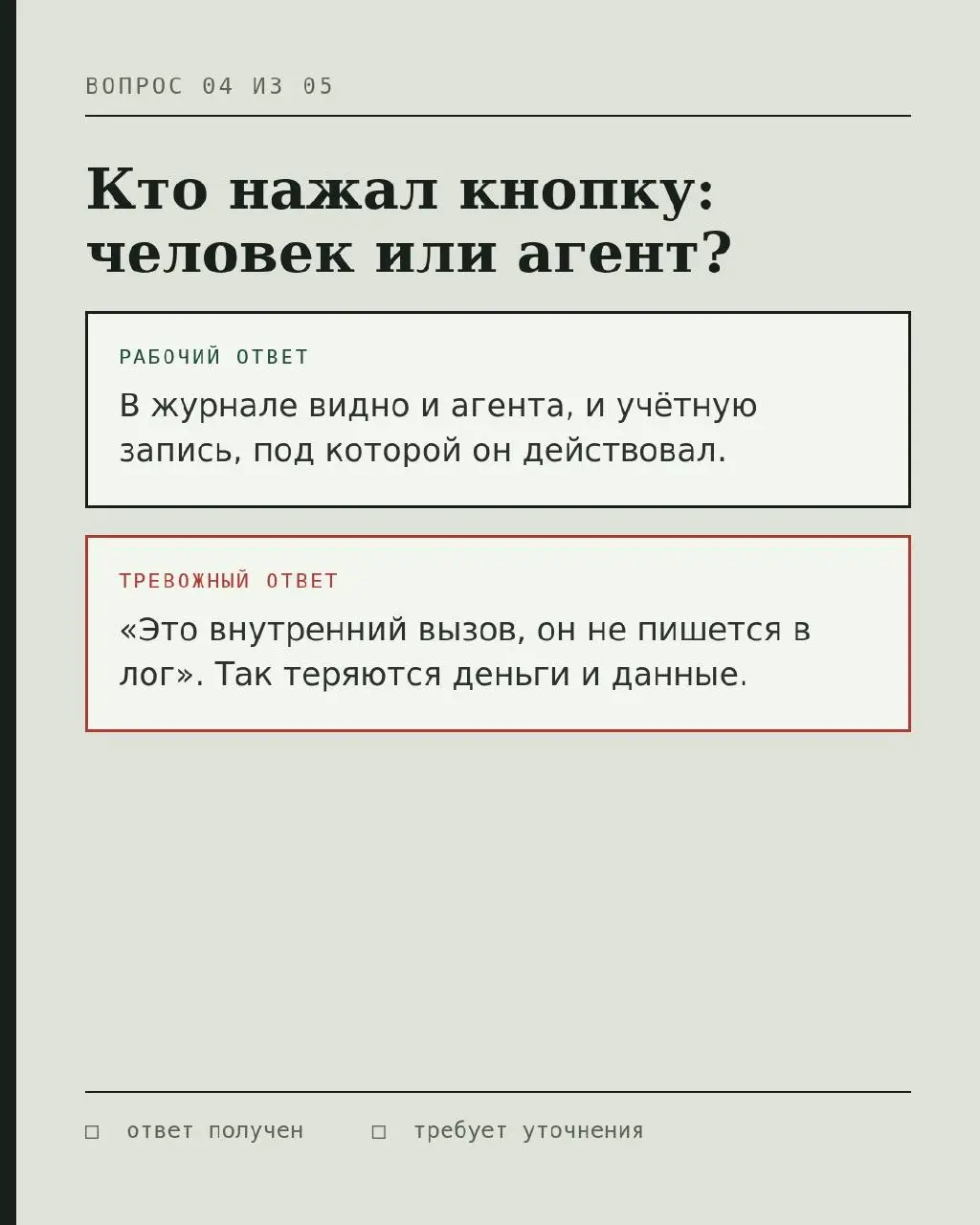 Пять вопросов вендору, после которых понятно, агент это или старый бот с новым именем
На демо разницу увидеть почти невозможно. Данные подготовлены, запрос подобран, сложные случаи убраны | Сетка — социальная сеть от hh.ru